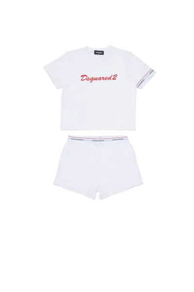 Dsquared2 Kids' Pajamas With Logo In White
