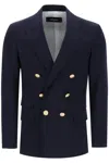 Dsquared2 Navy Blue Wool Twill Jacket In Blu