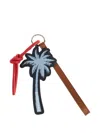 Dsquared2 Palm-tree Leather Keyring In Multi