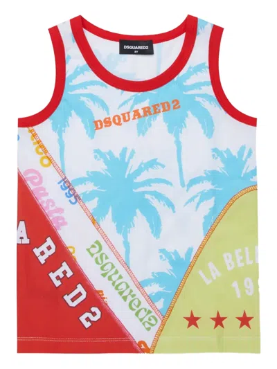 Dsquared2 Kids' Palm-graphic Vest In White