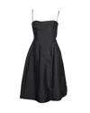 Dsquared2 Paneled A Line Camisole Dress In Black Ramie Silk In Black