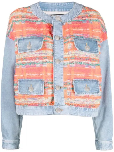 DSQUARED2 PANELLED BUTTON-FRONT DENIM JACKET