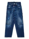 Dsquared2 Panelled Cotton Jeans In Blue