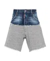Dsquared2 Panelled Cotton Shorts In Gray