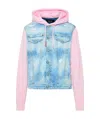Dsquared2 Pink Cotton And Light Blue Denim Jacket In Blue