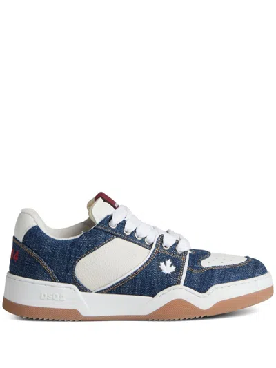 Dsquared2 Panelled Denim Sneakers In Navy