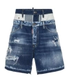 Dsquared2 Panelled Distressed-effect Denim Shorts In Blue