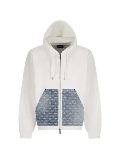 Dsquared2 Panelled Hoodie In White