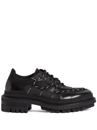 Dsquared2 Panelled Lace-up Low-top Sneakers In Black
