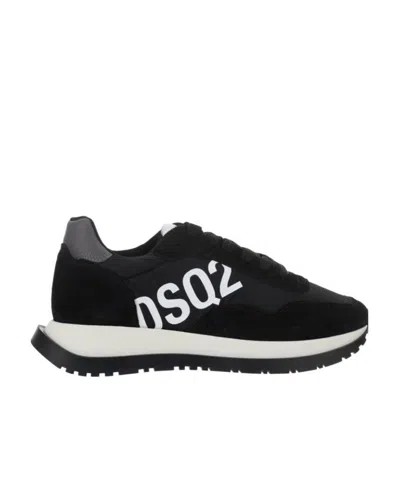 Dsquared2 Panelled Lace-up Sneakers In Black