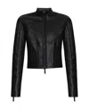 Dsquared2 Panelled Leather Jacket In Black