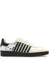 Dsquared2 Panelled Leather Sneakers In Neutral