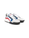 Dsquared2 Panelled Leather Sneakers In White