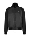 Dsquared2 Panelled Leather Track Jacket In Black
