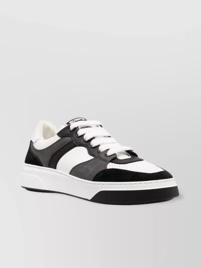 DSQUARED2 PANELLED LOW-TOP CALF LEATHER SNEAKERS