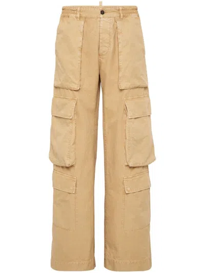 Dsquared2 Panelled Multi-pocket Cargo Trousers In Neutrals