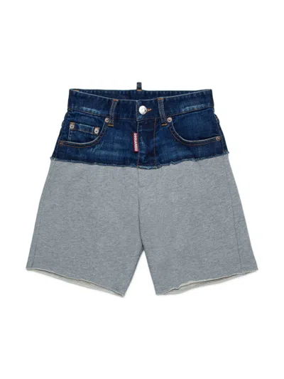 Dsquared2 Kids' Panelled Shorts In Grey