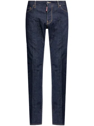 Dsquared2 Slim Jeans Indigo Inserts In Blue