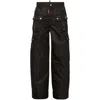 Dsquared2 Satin Cargo Trousers In Black