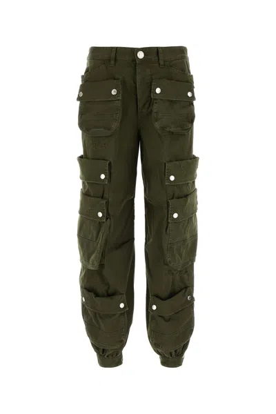 DSQUARED2 DSQUARED ARMY GREEN STRETCH COTTON CARGO PANT