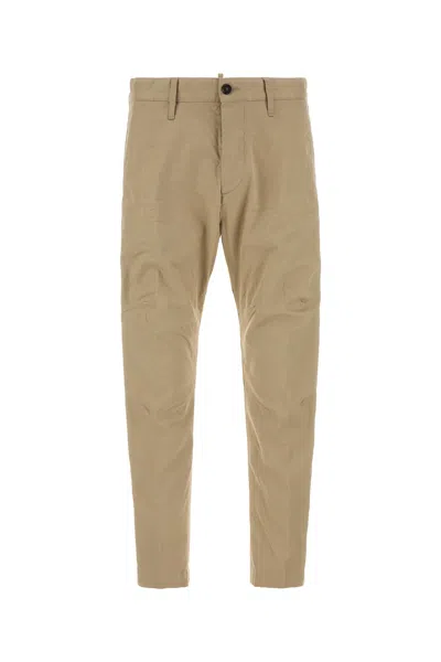 Dsquared2 Dsquared Beige Stretch Cotton Chino Pant In Brown