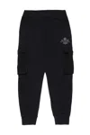 Dsquared2 Fleece Cargo Pants With Maple Leaf In Black
