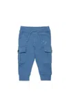 Dsquared2 Fleece Cargo Pants With Maple Leaf In Blue