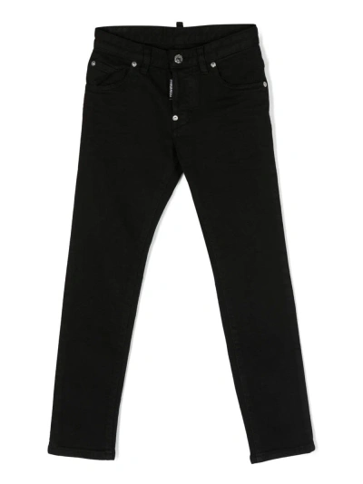 Dsquared2 Kids' Pantaloni Dritti In Black