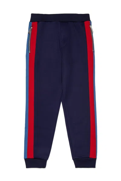 Dsquared2 Pantaloni In Neoprene Colorblock In Blue