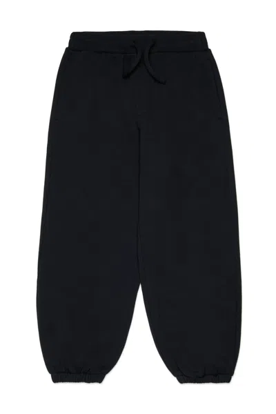 Dsquared2 Kids' Pantaloni Jogger In Felpa Con Logo Ricamato In Black