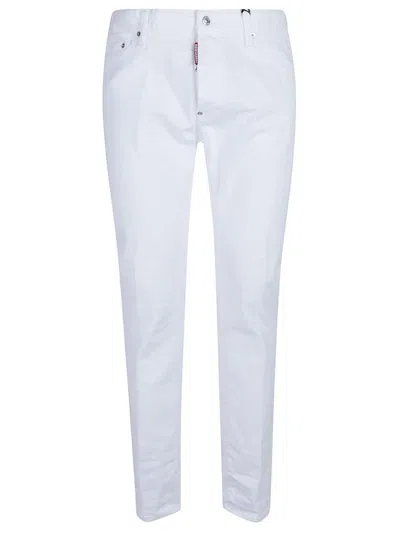Dsquared2 Distressed Skinny Cut Jeans In White