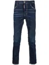 Dsquared2 Blue Jeans With Belt Loops And Logo Patch On The Rear
