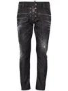 Dsquared2 Zip Detail Distressed Denim Jeans In Black