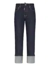Dsquared2 Logo Patch Straight-leg Jeans In Blue