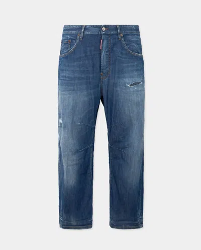 Dsquared2 5 Pockets Navy Blue Cotton Elastane Pants