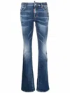 Dsquared2 Blue Low Rise Flared Jeans In Blue