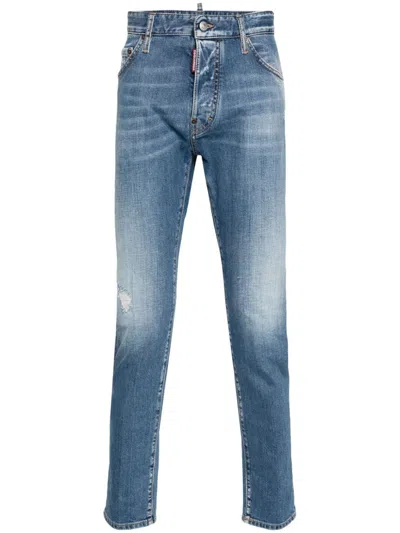 Dsquared2 Pants 5 Pockets Cool Guy In Blue