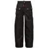 Dsquared2 Satin Cargo Trousers In Black