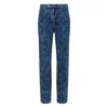 Dsquared2 Vaquera X D2 Statue Of Liberty Cargo Laser Wash Pant In Blue