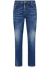 Dsquared2 Logo Patch Cropped Skinny Jeans In Blue