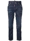 Dsquared2 Skater Mid-rise Slim Jeans In Blue
