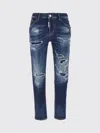 Dsquared2 Pants  Woman Color Blue In Animal Print