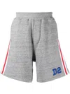 Dsquared2 Embroidered Cotton Shorts In Gray