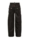 Dsquared2 Satin Cargo Trousers In Negro
