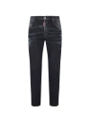Dsquared2 Tidy Biker Mid-rise Logo-patch Skinny Jeans In Nero