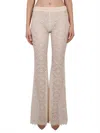 Dsquared2 Flared Pants With Intricate All-over Embroidery In Powder