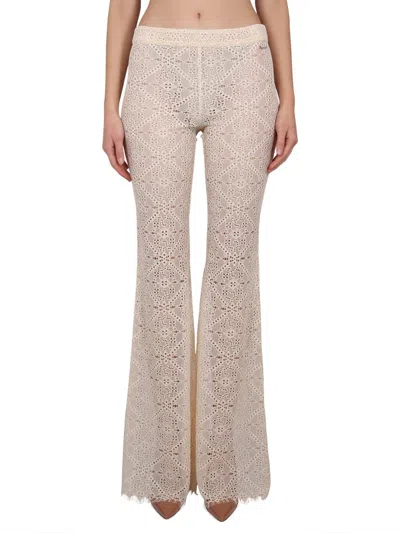 Dsquared2 Pants With Embroidery In Yellow Cream