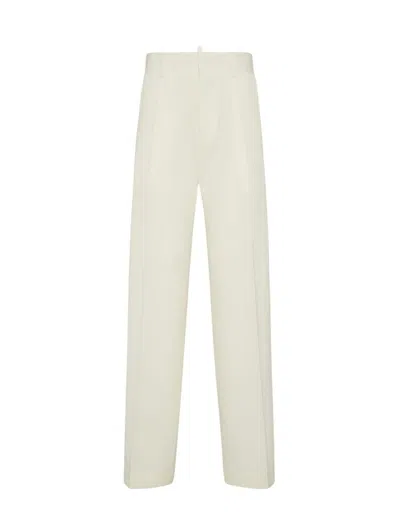 Dsquared2 Man Big Wool Pant In White