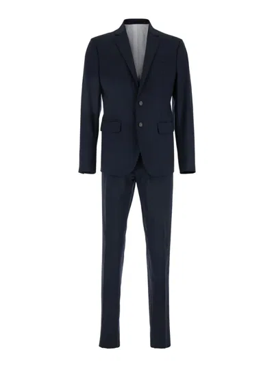 Dsquared2 'paris' Blue Single-breasted Suit With Notch Revers In Wool Stretch Man In Multicolor