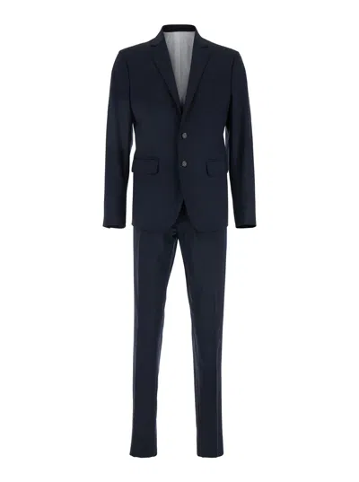 DSQUARED2 DSQUARED2 'PARIS' BLUE SINGLE-BREASTED SUIT WITH NOTCH REVERS IN WOOL STRETCH MAN
